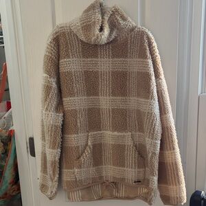Tan Plaid Women's Sweater